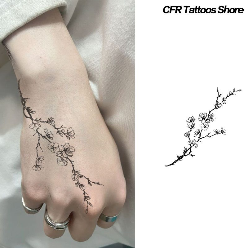 Hotwav Tablet Accessories - Pruimenblad Kruidensap Tattoo Sticker Arm Waterdicht