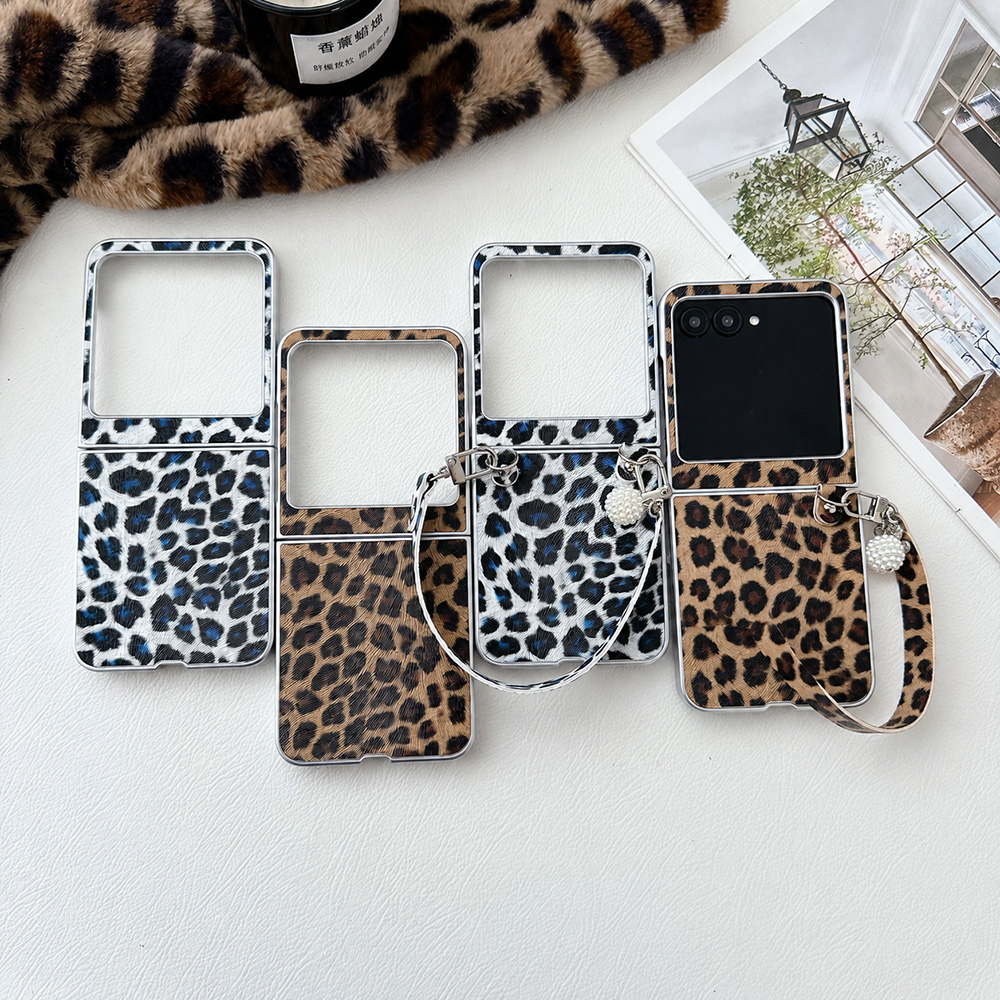 Tablet Accessories Aesthetic - Luipaardprint Opvouwbare Flip Telefoonhoes Voor Motorola