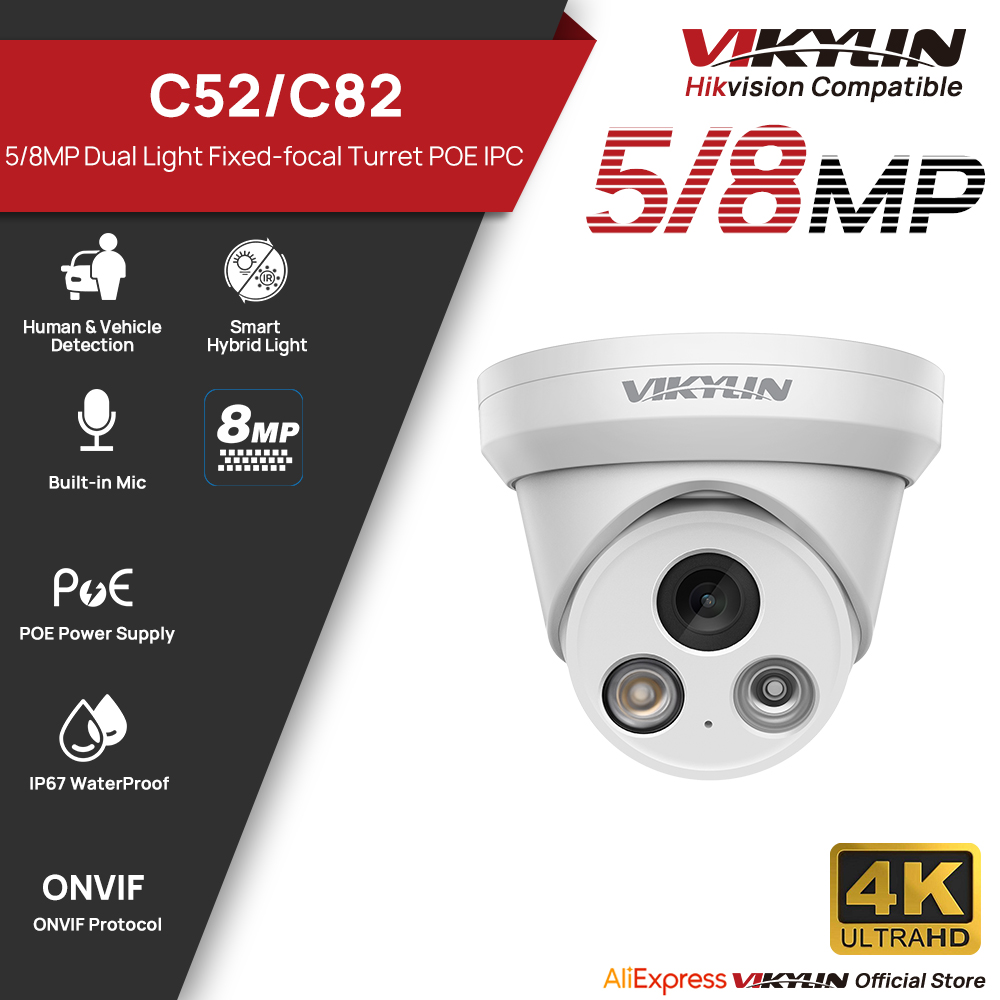 Windows Tablet Accessories - VIKYLIN 5/8MP 4K IP-camera Dual Light