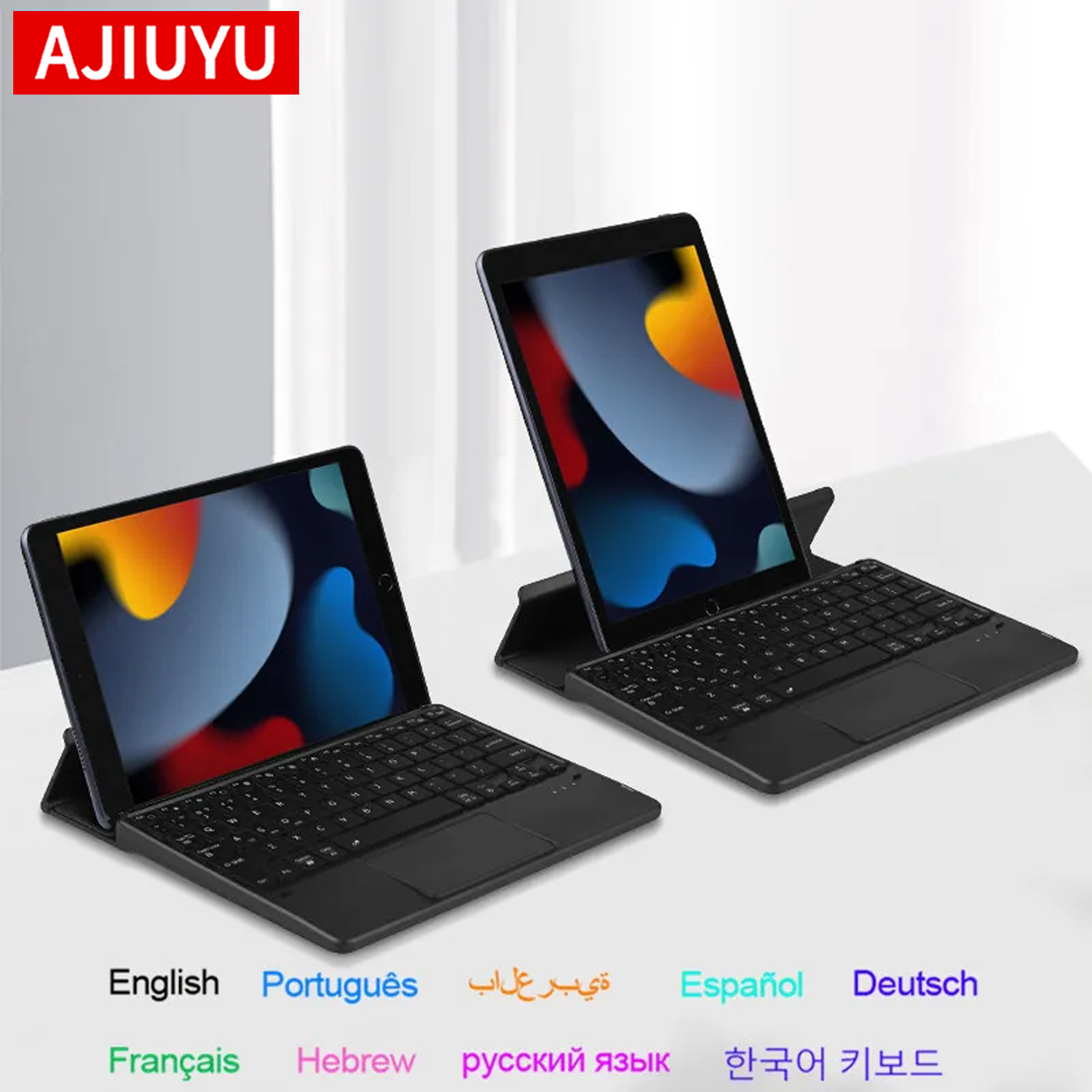 Windows Tablet Accessories - AJIUYU Opvouwbaar Bluetooth-toetsenbord Touchpad-toetsenbord met achtergrondverlichting