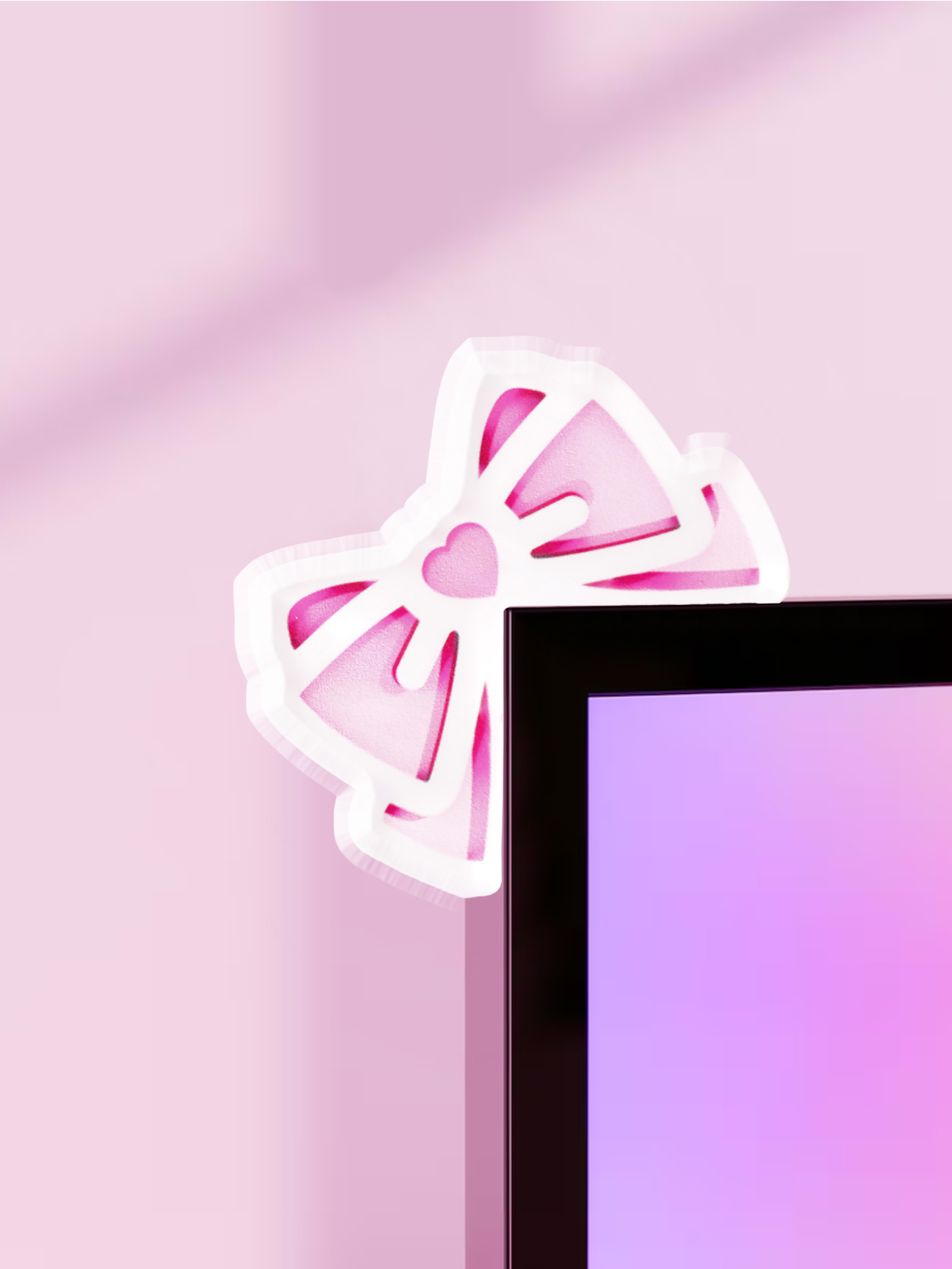 Tablet Lap Desk - Kawaii Bow Monitor Decor Roze Acryl