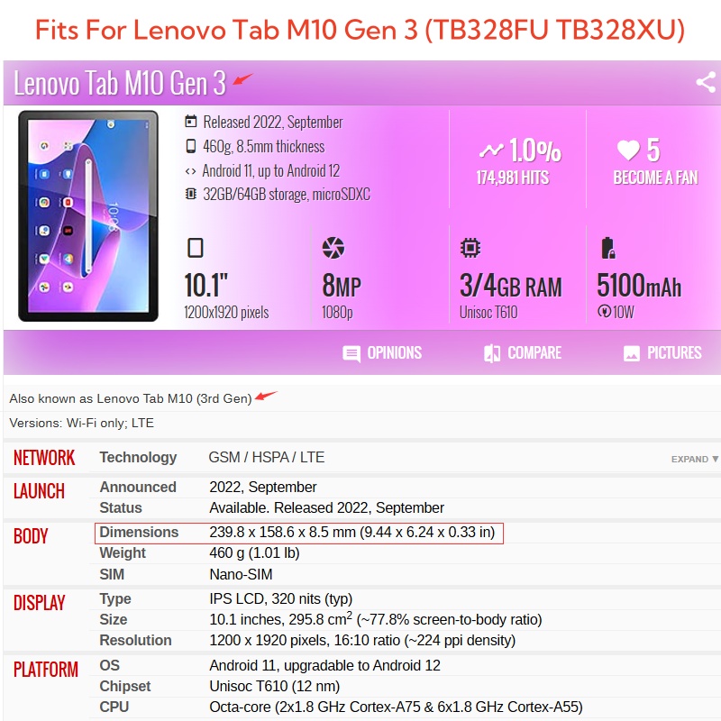 Voor Lenovo Tab M10 3e Gen 10. - Lenovo Tablet With Accessories recensie en prijs