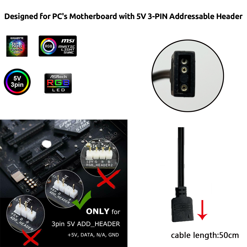 5V ARGB 3-pins header voor Asu - Tablet Accessories Aesthetic recensie en prijs